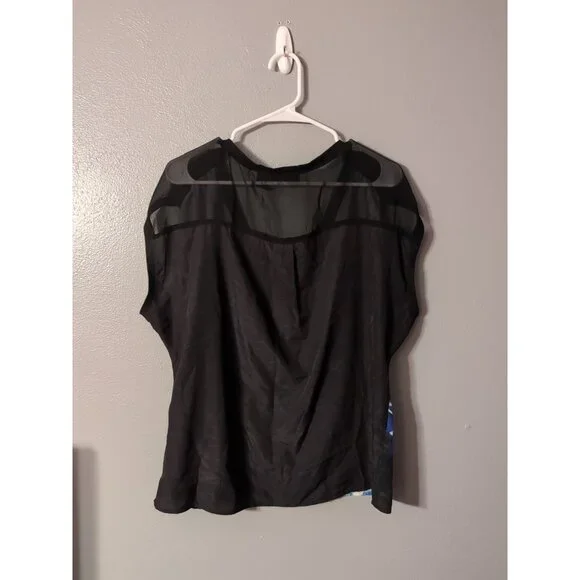 DKNY Jeans Women's Black Floral Blouse Size L - Picture 4 of 7